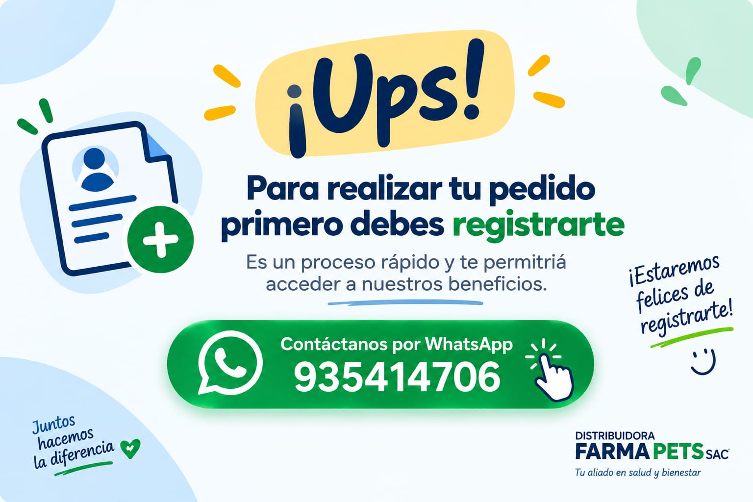 Regístrate en Farmapets SAC